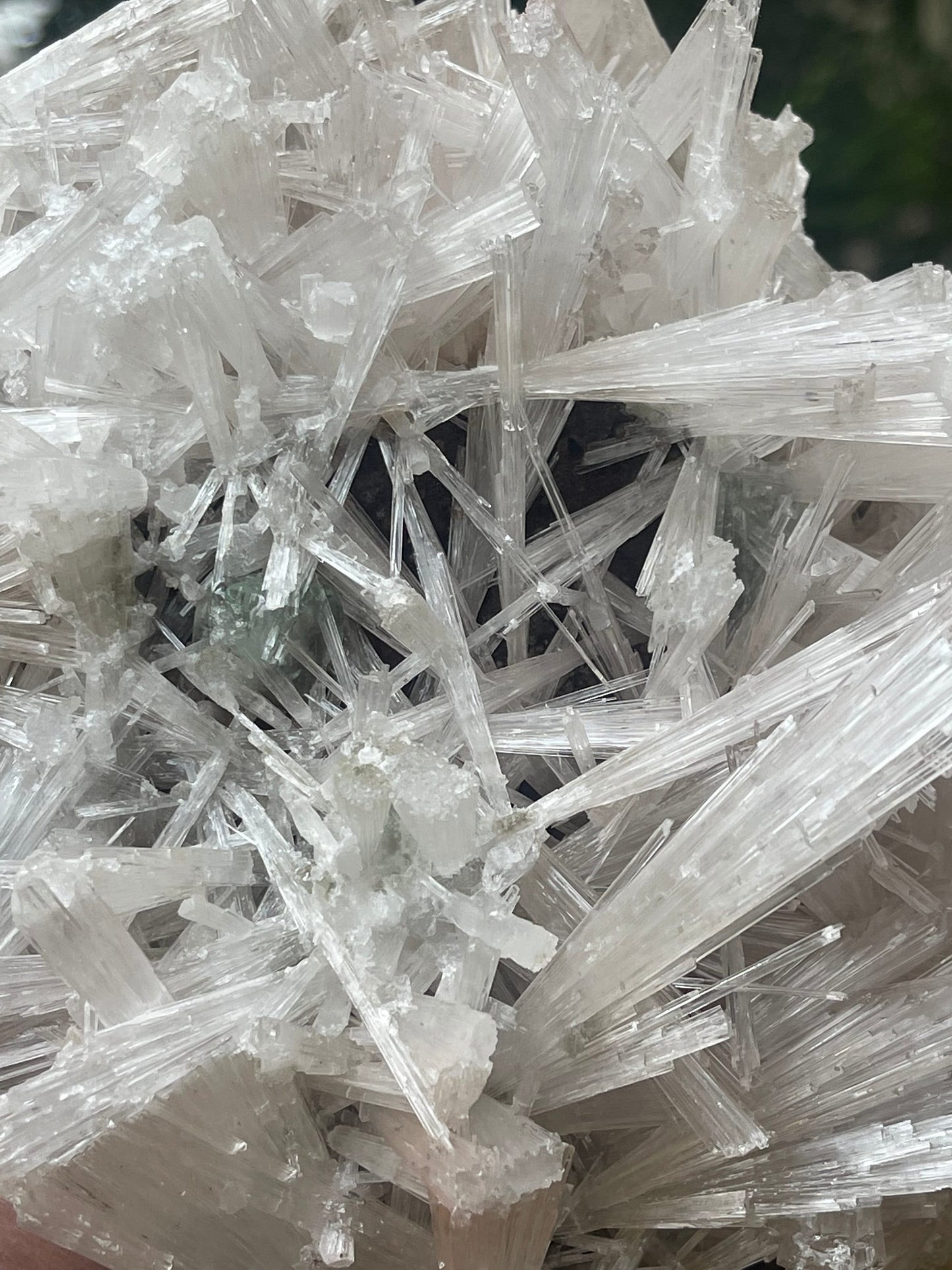 Scolecite spray on matrix with green apophyllite