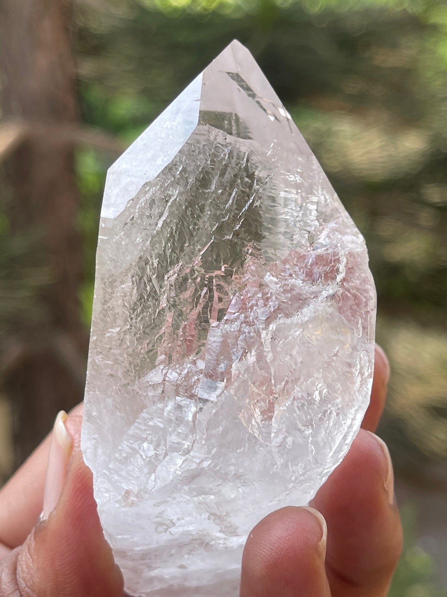 Water clear Himalayan quartz crystal with black rutile Himachal Pradesh kullu
