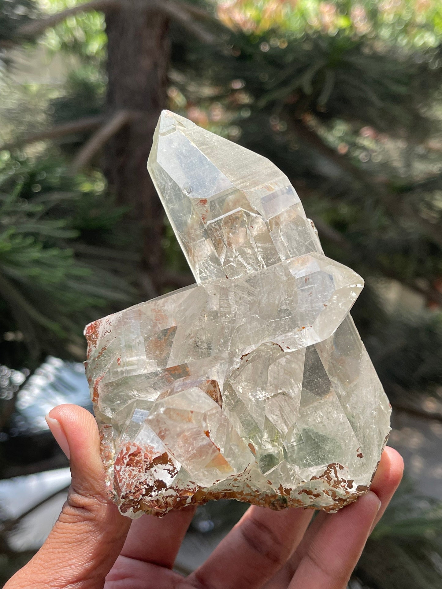 Amazing formation of clear Himalayan quartz crystal inside phantom