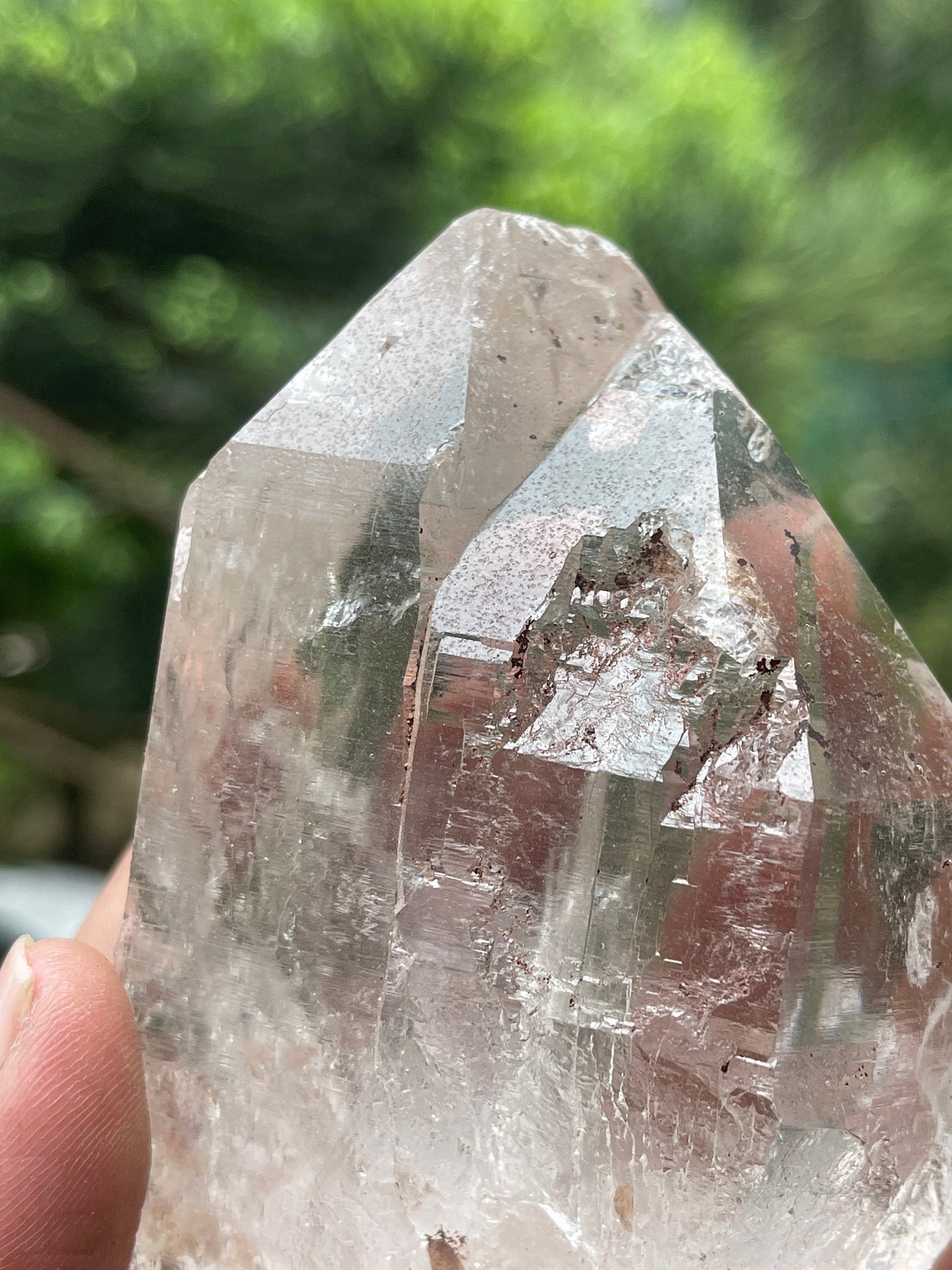 Twin clear cathedral quartz crystal