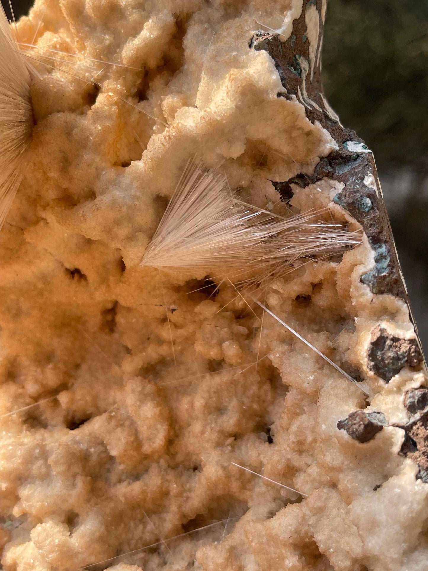 new find perfect mesolite flower on chalcedony matrix