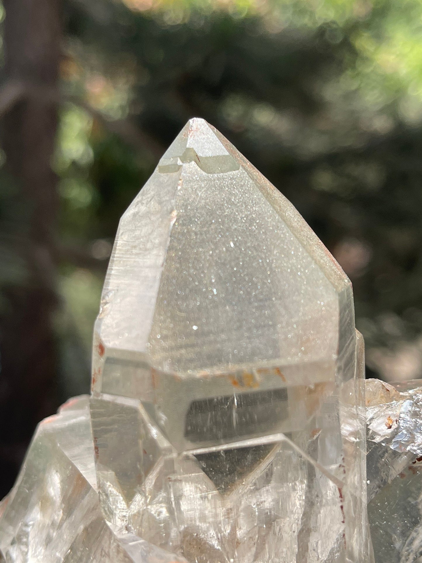 Amazing formation of clear Himalayan quartz crystal inside phantom
