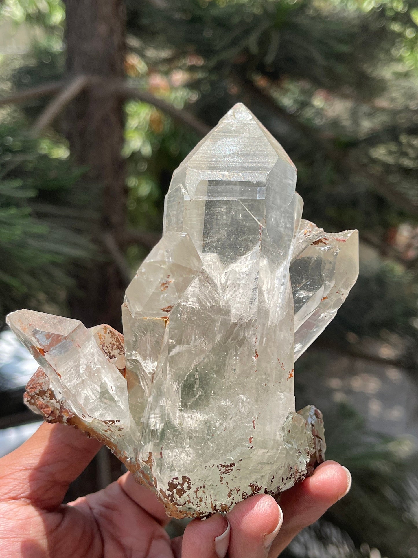 Amazing formation of clear Himalayan quartz crystal inside phantom