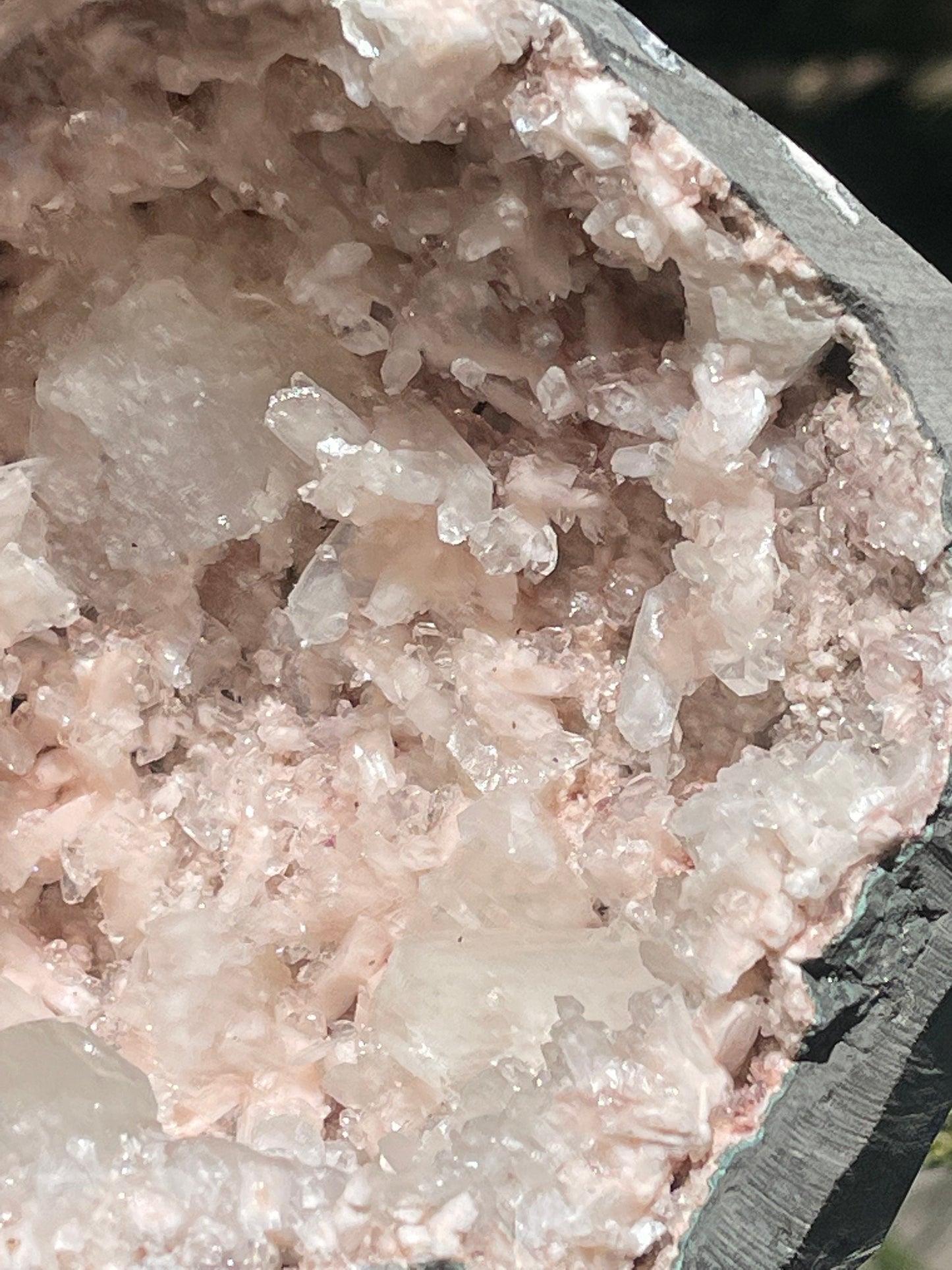 Orange heulandite patel’s with apophyllite crystals geode natural minerals