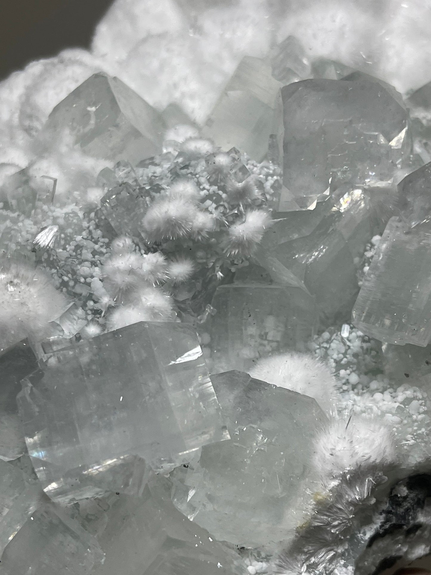 Okenite ball with apophyllite crystals