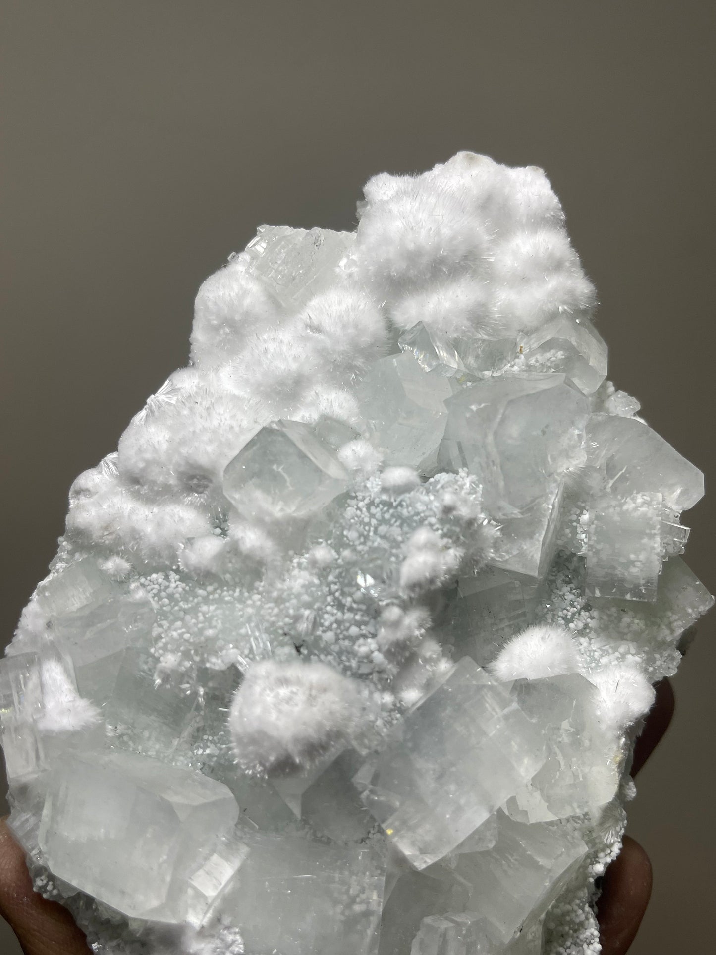 Okenite ball with apophyllite crystals