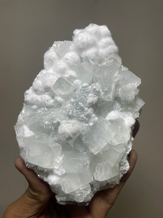 Okenite ball with apophyllite crystals