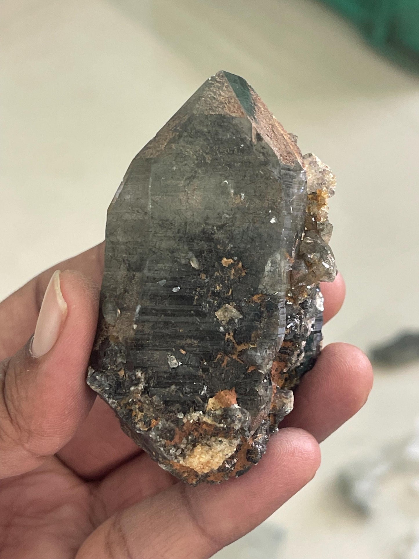 Himalayan Quartz Crystal with Green Phantom Inclusion – Rare & High-Energy Specimen