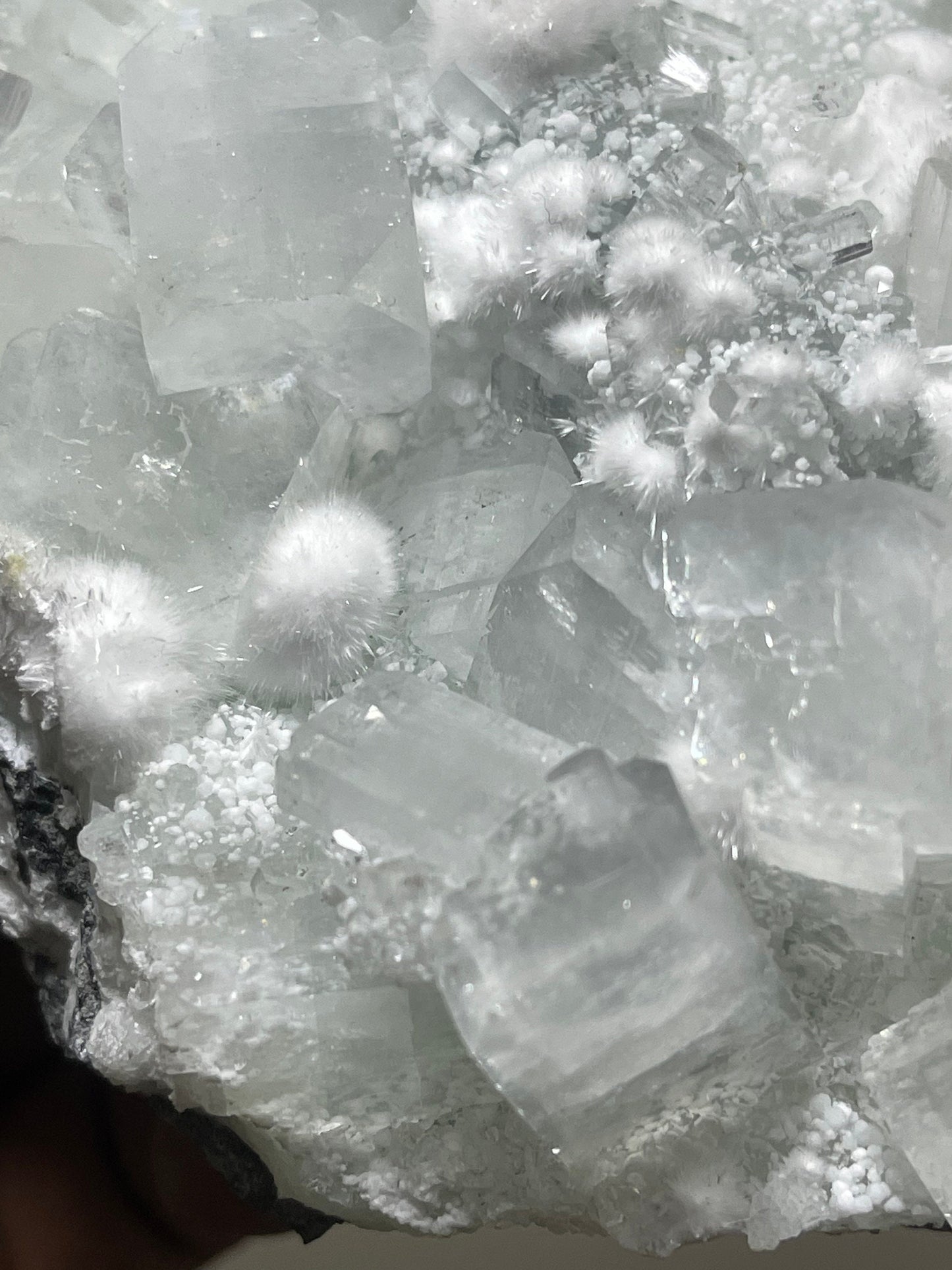 Okenite ball with apophyllite crystals