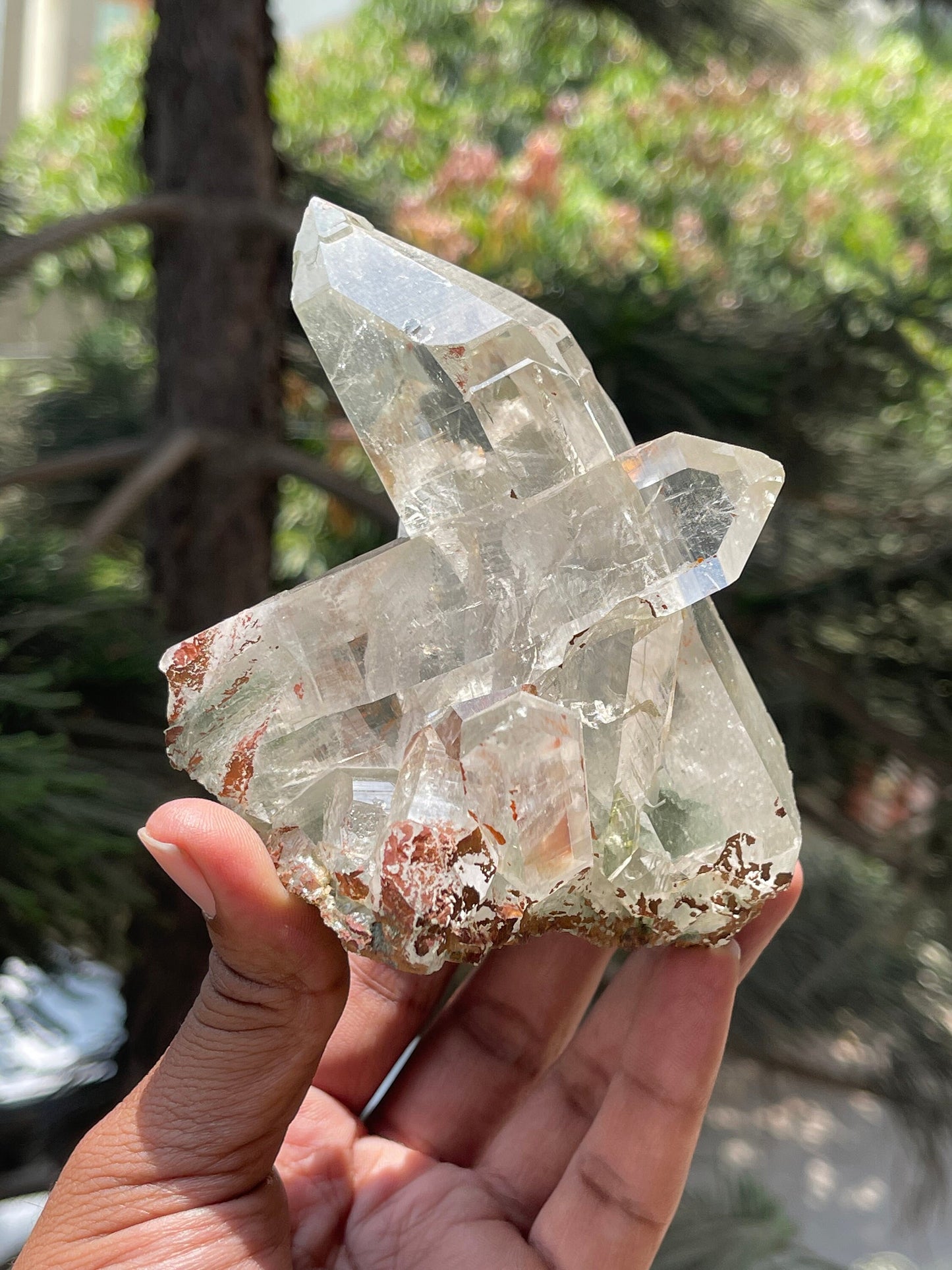 Amazing formation of clear Himalayan quartz crystal inside phantom