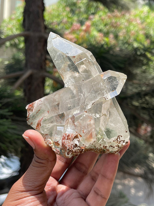 Amazing formation of clear Himalayan quartz crystal inside phantom