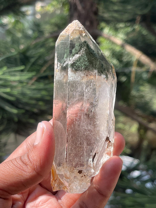 Himalayan Natural Green Chlorite Quartz Crystal/ Clear Meditation Collection