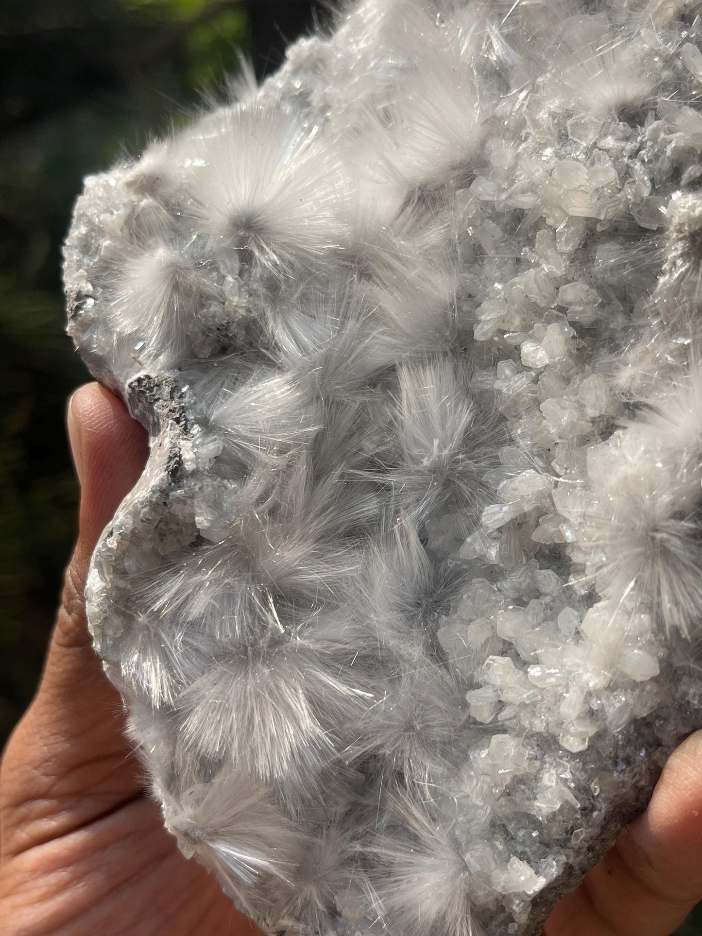 new find mesolite flowers on heulandite matrix