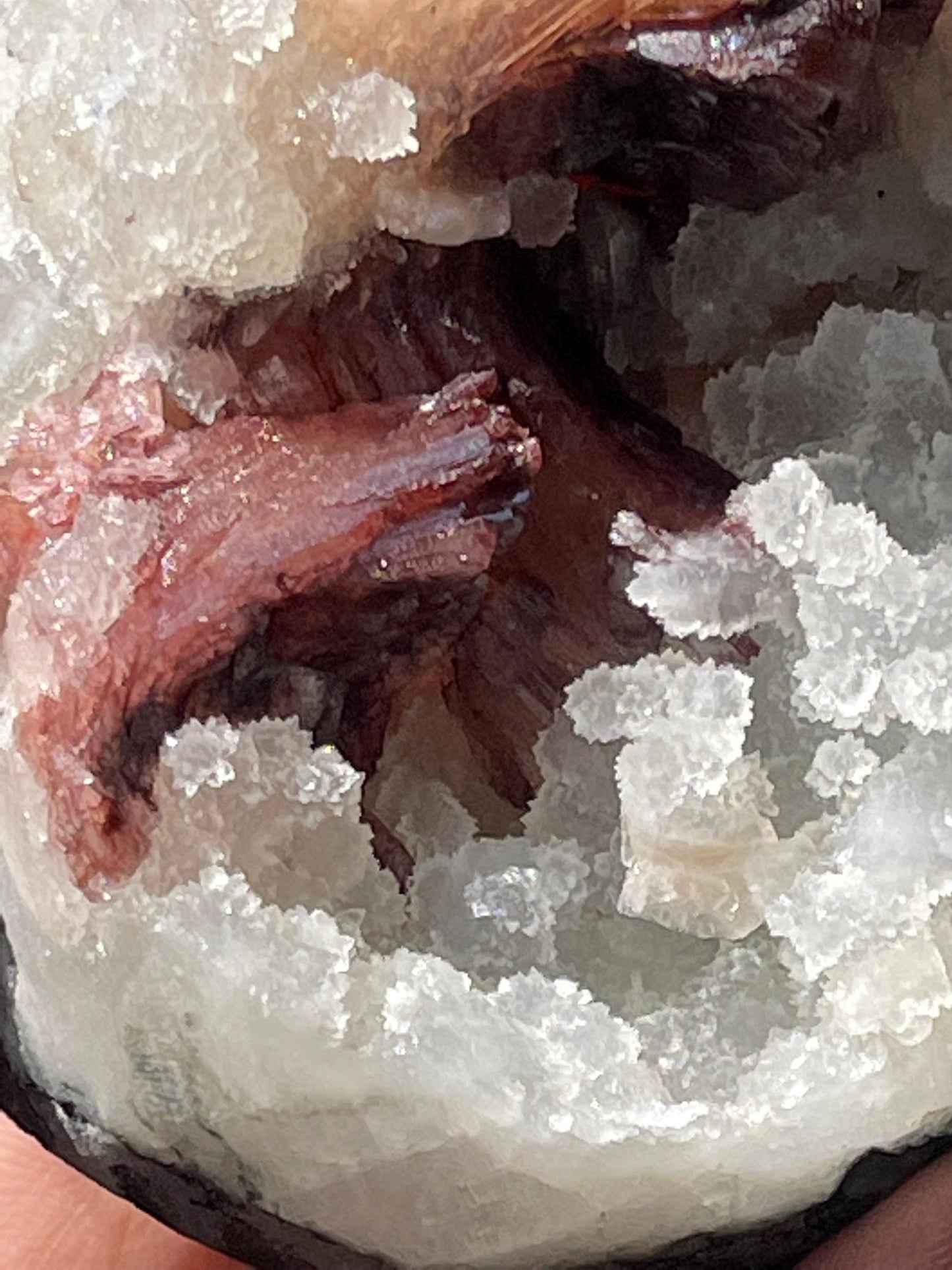 Natural Brown Heulandite Crystal with Calcite & Stilbite