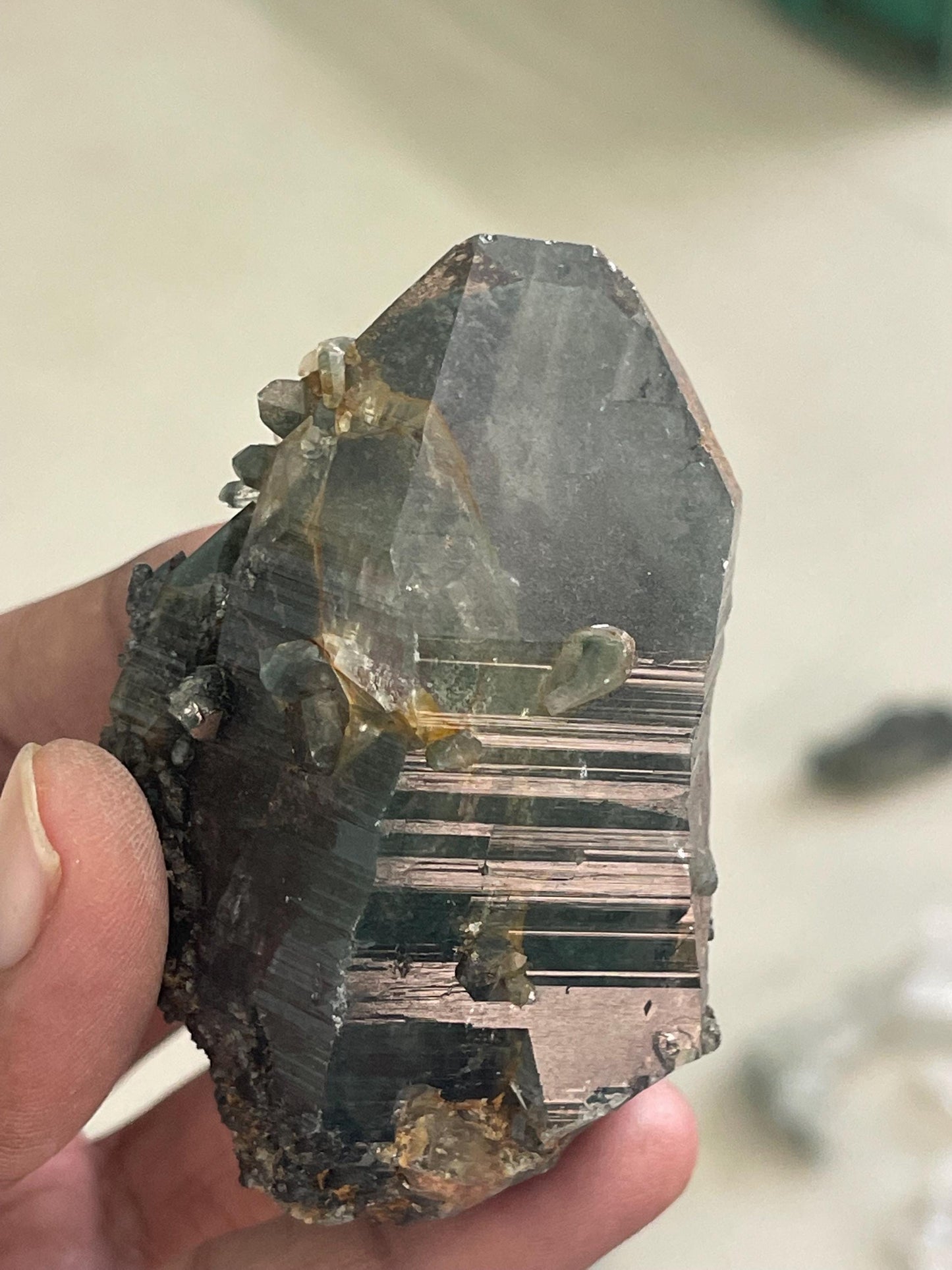 Himalayan Quartz Crystal with Green Phantom Inclusion – Rare & High-Energy Specimen