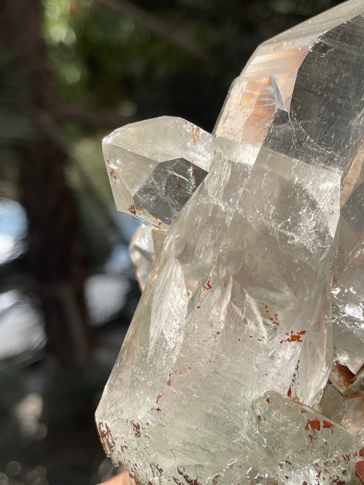 Amazing formation of clear Himalayan quartz crystal inside phantom