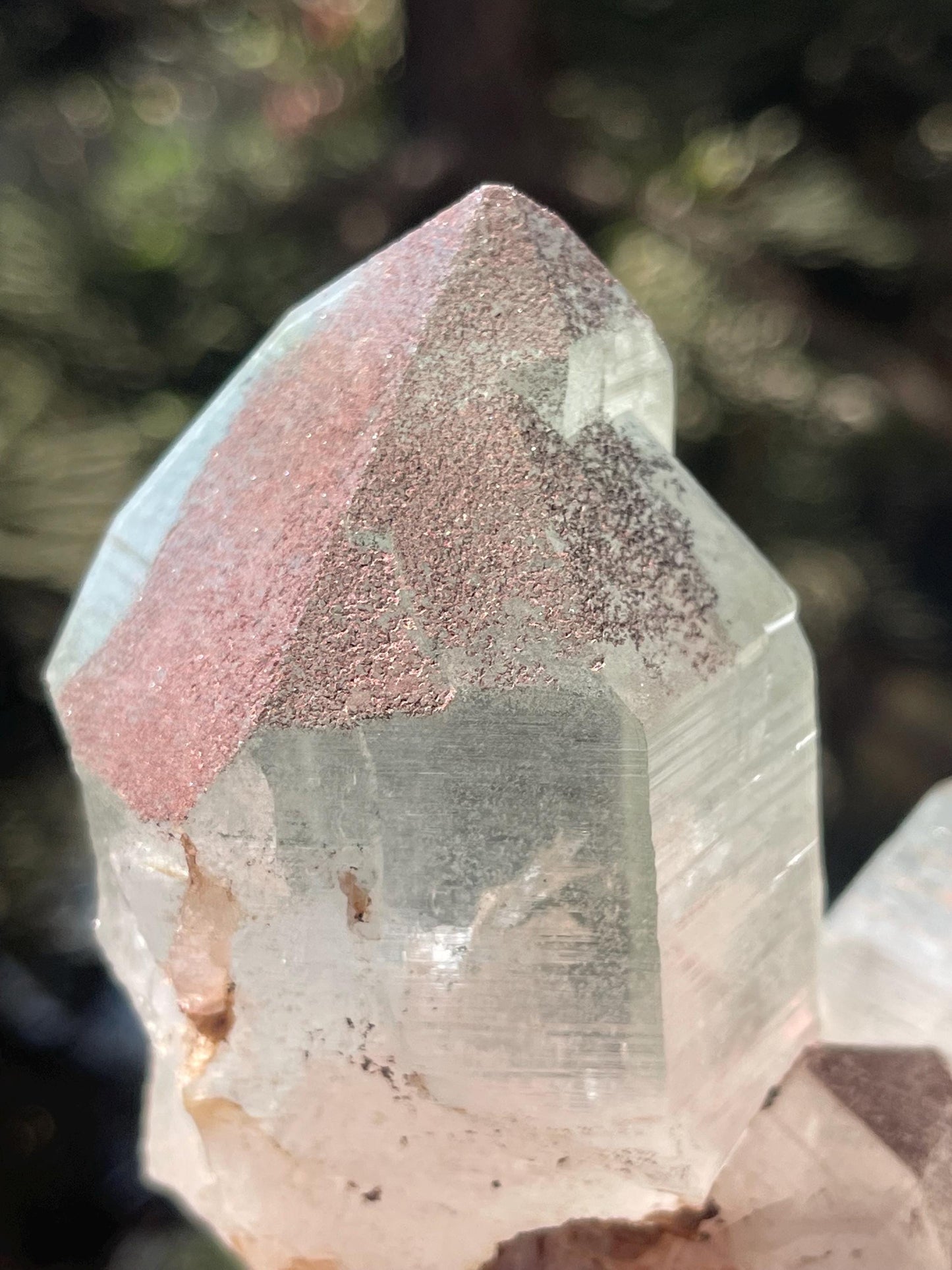 Twinned Himalayan Quartz Crystal with Green Phantom Inclusion