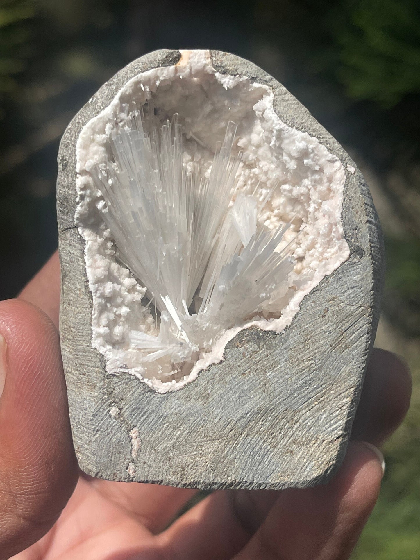 Scolecite pray  inside geode