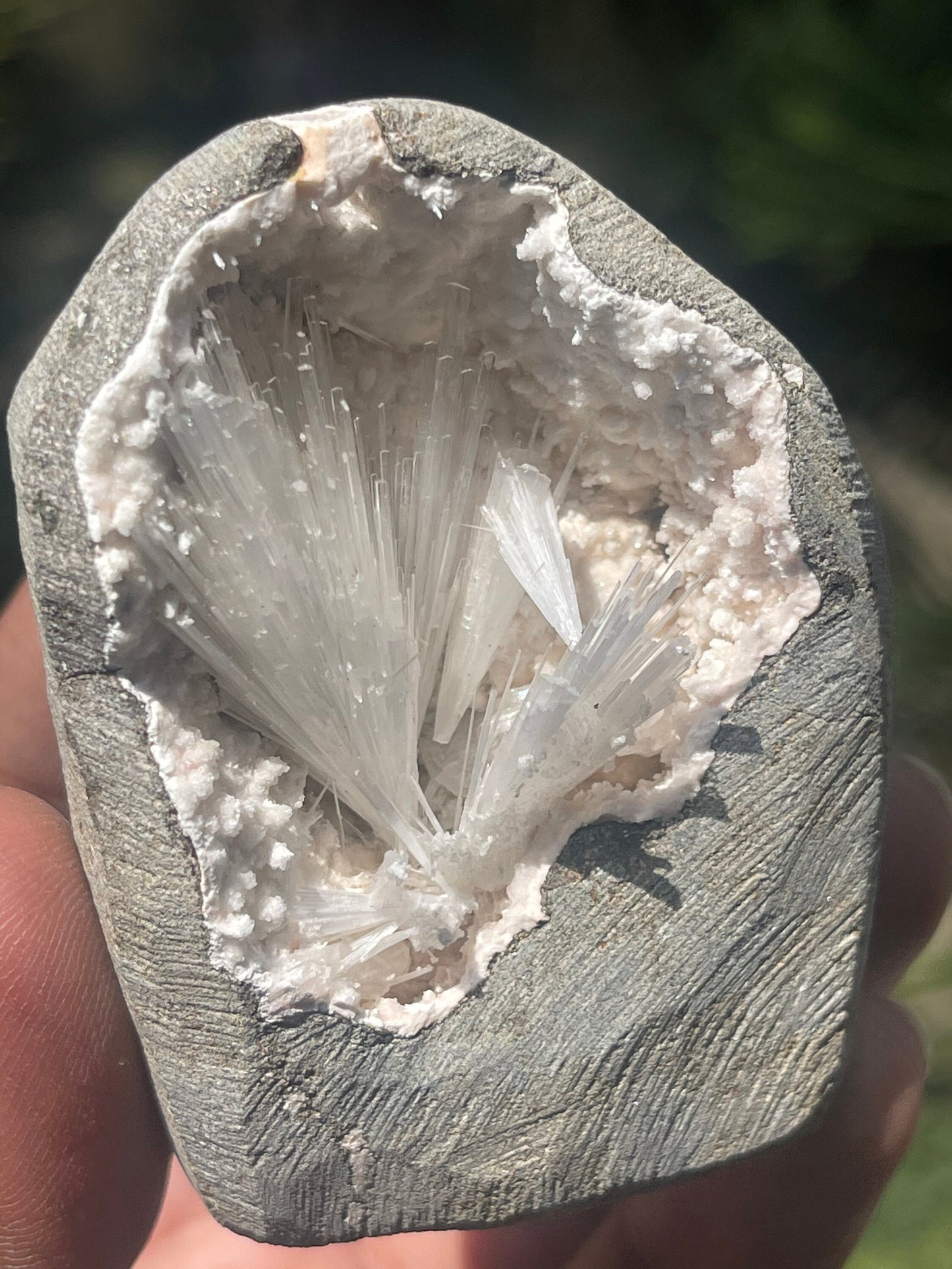 Scolecite pray  inside geode