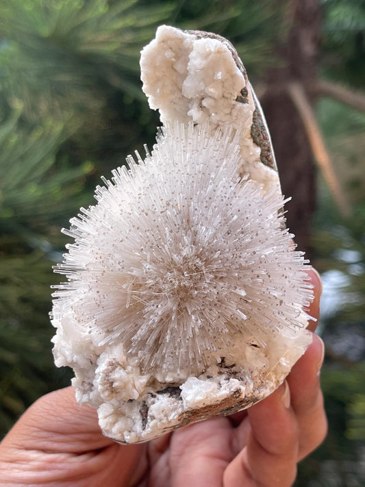 Natrolite flower on heulandite matrix self standing specimen
